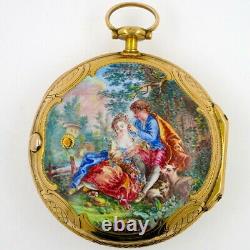 Antique gold and enamel pocket watch, London, c1820