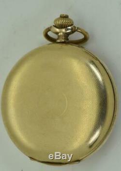 Antique gold plated case Quillet one button chronograph pocket watch c 1900's
