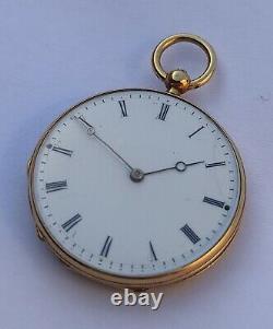 Antique miniature enamel watch. 18k gold. Antiguo reloj miniatura esmaltado. Oro