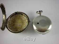 Antique original Irish Verge Fusee key wind pocket watch. Enamel Back. 1794