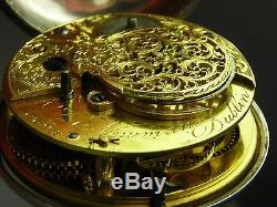 Antique original Irish Verge Fusee key wind pocket watch. Enamel Back. 1794