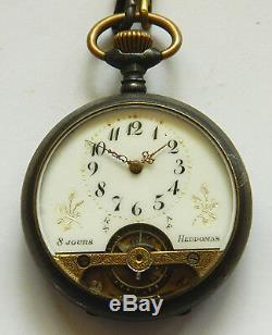 Antique pocket watch Hebdomas 8 Days Men's Swiss Ancre 1900's