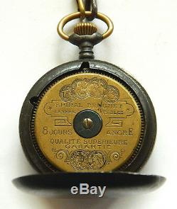 Antique pocket watch Hebdomas 8 Days Men's Swiss Ancre 1900's
