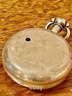 Antique pocket watch solid silver pair case Victorian fusee 1870