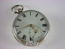 Antique rare Savage 2-pin English Lever Fusee key wind pocket watch. 14 jewels