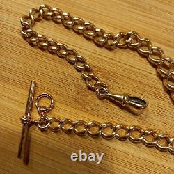 Antique rose rolled gold graduated pocket watch chain 1890s