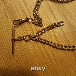 Antique rose rolled gold graduated pocket watch chain 1890s