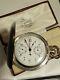 Antique Silver 1909 Full Hunter Rattrapante Chronograph Pocket Watch Serviced