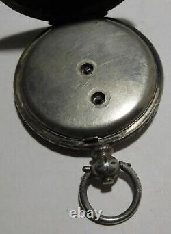 Antique silver open face fob watch. Working. C 1890 Europe