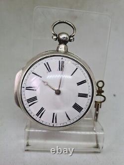 Antique silver pair cased fusee verge Eldone London pocket watch 1843 re2310 WithO