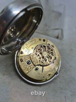Antique silver pair cased fusee verge R. S. Cole pocket watch 1833 WithO ref1969