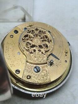 Antique silver pair cased fusee verge R. S. Cole pocket watch 1833 WithO ref1969