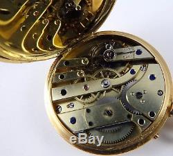 Antique solid 18ct yellow gold keyless pocket watch In Good Working Order