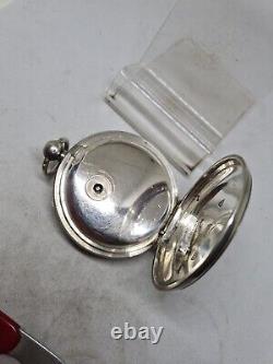 Antique solid silver Fattorini & Sons Bradford pocket watch 1902 working ref2291