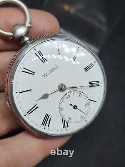Antique solid silver Fusee Gents JNO. PALIN pocket watch 1878 Working ref2868