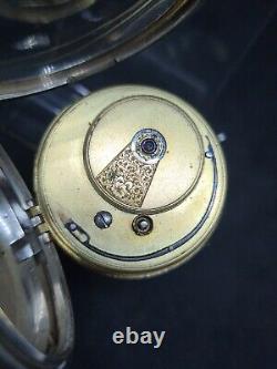 Antique solid silver Fusee Gents JNO. PALIN pocket watch 1878 Working ref2868