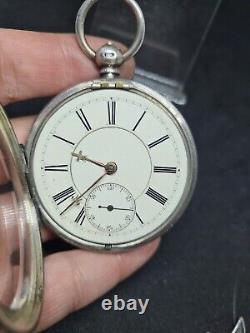 Antique solid silver Fusee Gents W. MARKS & son pocket watch 1889 WithO ref2879