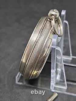 Antique solid silver GENTS H. Pinhorne Portsea pocket watch 1882 WithO ref3289