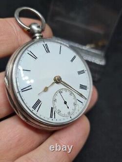 Antique solid silver Gents Fusee London pocket watch 1870 WithO ref3198