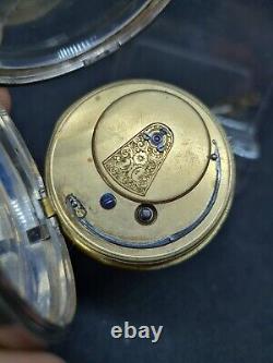 Antique solid silver Gents Fusee London pocket watch 1870 WithO ref3198
