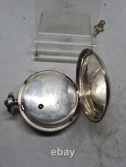 Antique solid silver H. Samuel Manchester pocket watch 1883 working ref2445