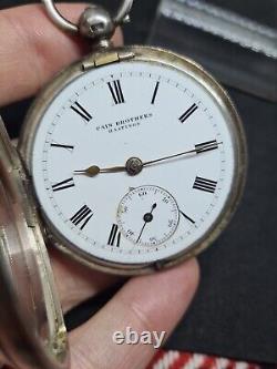 Antique solid silver Pain Brothers Hastings pocket watch 1899 working ref2722