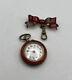 Antique Solid Silver & Enamel Fob Watch Swiss Made