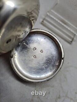 Antique solid silver fusee Edw. ROBINSON Shrewsbury pocket watch 1877 WithO re2417