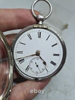 Antique solid silver fusee Edw. ROBINSON Shrewsbury pocket watch 1877 WithO re2417