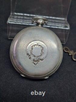Antique solid silver fusee F. Sims Watford pocket watch 1879 WithO ref2743