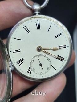 Antique solid silver fusee H. HARRIS & CO MANCHESTER pocket watch 1869 ref3011