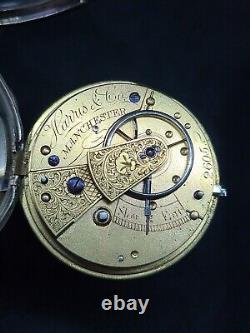 Antique solid silver fusee H. HARRIS & CO MANCHESTER pocket watch 1869 ref3011