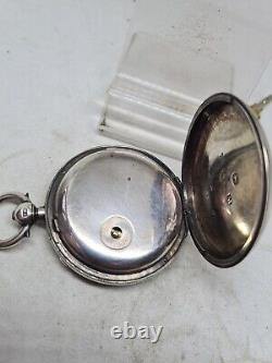 Antique solid silver fusee H. W. M. Watts Aberdeen pocket watch 1887 WithO ref2416