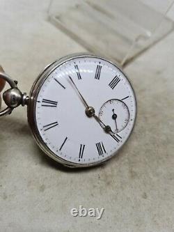 Antique solid silver fusee London pocket watch 1862 WithO ref2005