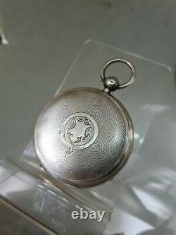 Antique solid silver gents Bauerle Edinburgh pocket watch 1898 WithO ref1l2151