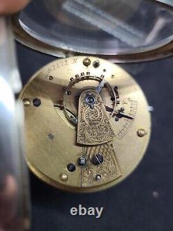 Antique solid silver gents Birmingham pocket watch 1896 WithO ref2774