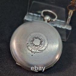 Antique solid silver gents Bravingstons Kings pocket watch 1912 WithO ref2625