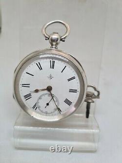 Antique solid silver gents F. Skerrett Newcastle pocket watch 1890 WithO ref2117