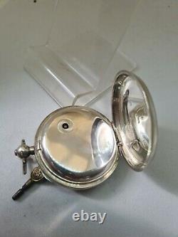 Antique solid silver gents H. Samuel Manchester pocket watch 1896 WithO ref2071