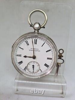Antique solid silver gents H. Samuel Manchester pocket watch 1898 WithO ref2230