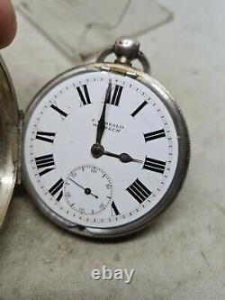 Antique solid silver gents J. C. Heald Wisbech pocket watch 1910 WithO ref1869