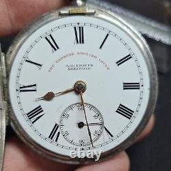 Antique solid silver gents J. G. Graves Shenfield pocket watch 1898 WithO ref2669