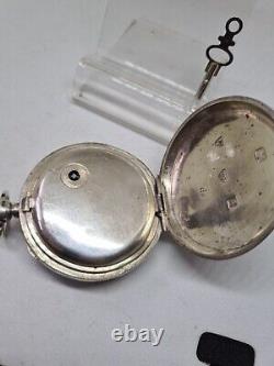 Antique solid silver gents J. G. Graves Shenfield pocket watch 1905 WithO ref2763