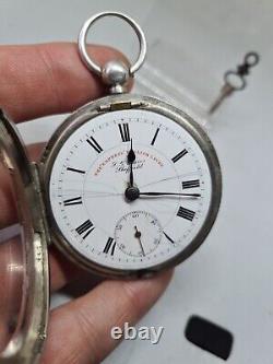 Antique solid silver gents J. G. Graves Shenfield pocket watch 1905 WithO ref2763