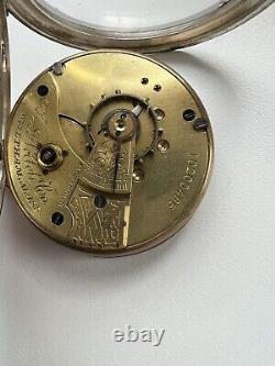Antique solid silver gents J. G. Graves Waltham Mass pocket watch