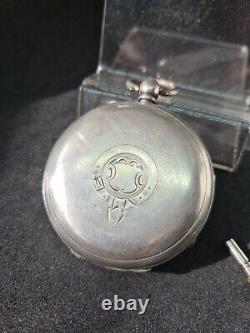 Antique solid silver gents Kay Jones & co pocket watch 1889 WithO ref2767
