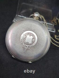 Antique solid silver gents The Arundel Graves pocket watch 1892 working ref2814