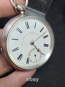 Antique solid silver gents The Arundel Graves pocket watch 1892 working ref2814