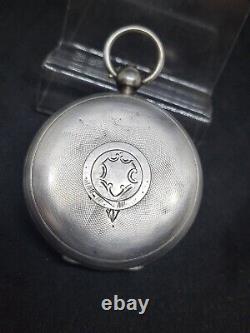 Antique solid silver gents W. E. WATTS NOTTINGHAM pocket watch 1900 re2860