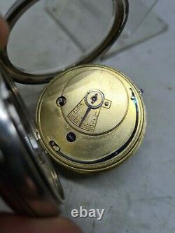 Antique solid silver gents W. H. Peake Codnor pocket watch 1887 WithO ref1850